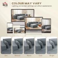 HOMCOM Modular Sectional Sofa, Boneless U-Shape Sectional Couch with 2 Ottomans, Dark Gray(m-7)