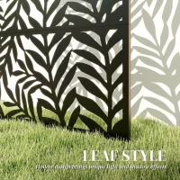 Outsunny Metal Outdoor Privacy Screen, 72" x 38" Freestanding Outdoor Divider, Black(m-4)