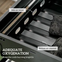 Outsunny Portable Charcoal Grill with Pull-Out Charcoal Basin, Folding Tabletop Barbecue, Compact Camping BBQ, Black(m-6)