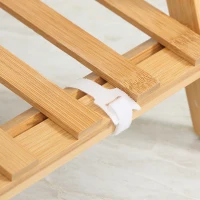 Outsunny 3-Tier Plant Stand, Plant Shelf Rack, Folding Bamboo Display Stand, 98x37x96.5cm, Natural(m-9)