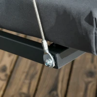 Outsunny 3-Person Patio Swing Chair, Outdoor Porch Swing Bench with Adjustable Canopy, Cushioned Seat, Dark Grey(m-9)