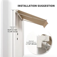 Outsunny 10' x 8' Retractable Awning, Patio Awnings, Sunshade Shelter w/ Manual Crank Handle, UV & Water-Resistant Fabric and Aluminum Frame for Deck, Balcony, Yard, Beige(m-7)