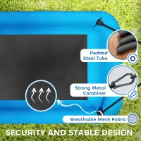 Qaba Nest Swing Adjustable Ropes Tree Straps Basket Swing for Kids, 58" x 30", 660 lbs Capacity for Indoor Outdoor, Blue(m-4)