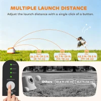 PawHut Automatic Dog Ball Launcher, Automatic Ball Launcher with 6 ETPU Balls, 26-79ft, for Medium and Large Dogs, Orange(m-5)