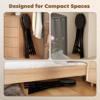 HOMCOM Set of 4 Foldable Barstools, Counter Height Bar Stools with Footrest and Steel Legs for Kitchen Island, Black(m-4)