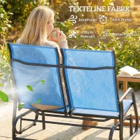 Outsunny Outdoor Glider Bench, Patio Glider for 2 Persons, Blue(m-5)