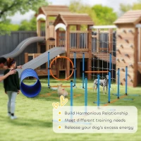 PawHut Dog Agility Training Equipment, 8PCS Dog Obstacle Course Starter Kit with Carrying Bag(m-9)
