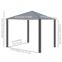 Outsunny 10' x 10' Patio Gazebo, Outdoor Gazebo Canopy Shelter with Netting & Curtains, Vented Roof, for Garden, Lawn, Backyard and Deck, Black(m-3)