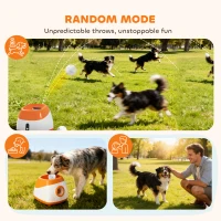 PawHut Automatic Dog Ball Launcher, Automatic Ball Launcher with 6 ETPU Balls, 26-79ft, for Medium and Large Dogs, Orange(m-9)