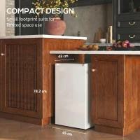 HOMCOM 2.1 Cu. Ft. Mini Freezer, Compact Upright Freezer with Reversible Door, Removable Shelf, Adjustable Temperature, White(m-5)