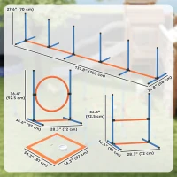PawHut Dog Agility Training Equipment, 5PCS Dog Obstacle Course Starter Kit with Carrying Bag(m-3)