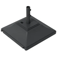 Outsunny Square Umbrella Base with Wheels, 99 lbs Water or 132 lbs Sand Filled, with Double Adjustable Knob, Black(m-2)