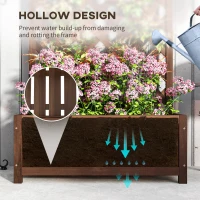 Outsunny Wood Planter with Trellis, Raised Garden Bed to Grow Vegetables for Backyard, 30" x 14" x 67", Dark Brown(m-6)