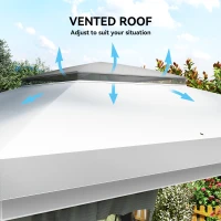 Outsunny 12' x 12' Pop Up Canopy Sun Shade Instant Tent Folding with Mesh Sidewalls, 3-Level Adjustable Height and Storage Bag, Gray(m-6)