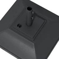 Outsunny Square Umbrella Base with Wheels, 99 lbs Water or 132 lbs Sand Filled, with Double Adjustable Knob, Black(m-9)