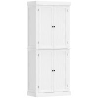 HOMCOM 72" Kitchen Cabinet, Pantry Storage Cabinet with Doors and Shelves, Freestanding Food Pantry Cabinet, White Wood Grain
