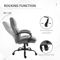 Vinsetto 500lbs Big and Tall Office Chair with Wide Seat, Ergonomic Executive Computer Chair with Adjustable Height, Swivel Wheels and Linen Finish, Light Gray(m-5)