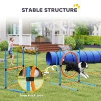 PawHut Dog Agility Training Equipment, 8PCS Dog Obstacle Course Starter Kit with Carrying Bag(m-6)
