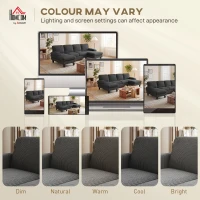 HOMCOM Sectional Sofa, U Shaped Couch with Double Chaise, Pillow-top Armrests and Spring Cushions, 2200lb Capacity, Dark Grey(m-7)