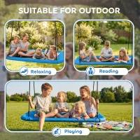 Qaba Nest Swing Adjustable Ropes Tree Straps Basket Swing for Kids, 58" x 30", 660 lbs Capacity for Indoor Outdoor, Blue(m-7)