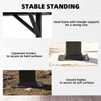 Outsunny 10' x 12.5' Outdoor Gazebo with Curtains and Netting, Double Roof Metal Patio Gazebo Canopy Shelter with Hook, Dark Grey(m-6)