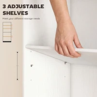 HOMCOM 5-Tier Bookcase, Storage Bookshelf with Adjustable Shelves, Display Shelves for Living Room, Home Office, White(m-4)