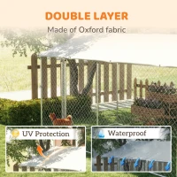 PawHut 19.7' x 7.5' x 7.5' Outdoor Dog Kennel for Large-Sized Dogs with Waterproof UV Resistant Roof, Silver(m-8)