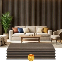 HOMCOM 47" x 24" Wood Panels for Wall, 4 Pack Acoustic Panels, Sound Absorbing Slat Wall for Wall Decor, Home, Walnut(m-11)