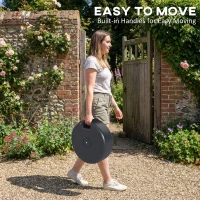 Outsunny Patio Umbrella Base 33 lbs Water or 42 lbs Sand Filled, Outdoor Umbrella Stand for 1.5"/1.9" Poles Black(m-7)