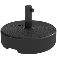 Outsunny Patio Umbrella Base 33 lbs Water or 42 lbs Sand Filled, Outdoor Umbrella Stand for 1.5"/1.9" Poles Black(m-11)