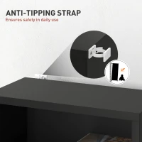 HOMCOM Media Storage Cabinet, 9-Tier Tall Narrow DVD Shelf with 6 Adjustable Shelves, Black(m-6)