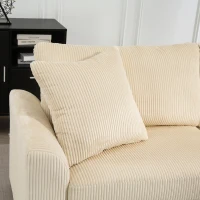 HOMCOM 3 Seater Sofa, 83.5" Modern Upholstered Couch with Pocket Spring and 2 Scatter Cushions for Living Room, Cream White(m-11)