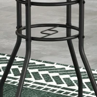 Outsunny 23.6" Round Patio Table, Outdoor Side Table with Glass Printed Top, Multicolour(m-10)