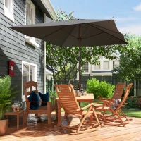 Outsunny 6.5x10ft Patio Umbrella, Rectangle Market Umbrella, Dark Grey(m-10)