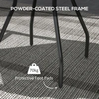 Outsunny 23.6" Round Patio Table, Outdoor Side Table with Glass Printed Top, Multicolour(m-5)