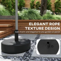 Outsunny Patio Umbrella Base 33 lbs Water or 42 lbs Sand Filled, Outdoor Umbrella Stand for 1.5"/1.9" Poles Black(m-5)
