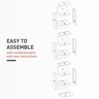 HOMCOM Media Storage Cabinet, 9-Tier Tall Narrow DVD Shelf with 6 Adjustable Shelves, White(m-7)