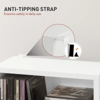 HOMCOM Media Storage Cabinet, 9-Tier Tall Narrow DVD Shelf with 6 Adjustable Shelves, White(m-6)