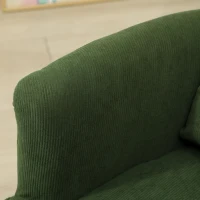 HOMCOM Modern Accent Chair, Upholstered Armchair with Solid Wood Legs and Lumbar Pillow for Living Room, Green(m-11)