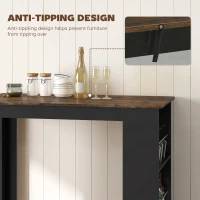 HOMCOM Modern Bar Table, Counter Height Dining Table with 3 Storage Shelves for Kitchen, Dining Room, Living Room, Rustic Brown(m-7)