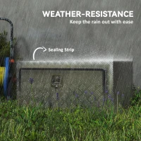 HOMCOM Heavy Duty Aluminum Truck Bed Tool Box, 36 Inch Wavy Plate Tool Box Chest, Waterproof Storage Toolbox Chest Organizer(m-6)