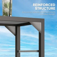 Outsunny Bar Height Outdoor Table with Built-In Bottle Opener, Patio Bar Table with Wood Grain Plastic Top, 47.2" x 15" x 39"(m-7)