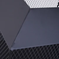 Outsunny 17" Outdoor Fire Pit with Fire Poker, Wood Burning Firepits, Portable Firepit for Patio Backyard Bonfire Camping, Black(m-9)