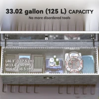 HOMCOM 48 Inch Truck Bed Tool Box, Heavy Duty Aluminum Diamond Plate Trailer Tongue Box with Side Handle and Locks Keys(m-4)
