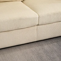 HOMCOM 3 Seater Sofa, 83.5" Modern Upholstered Couch with Pocket Spring and 2 Scatter Cushions for Living Room, Cream White(m-13)