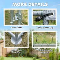 PawHut Metal Chicken Coop, 9.8 x 5.6 FT Walk-in Chicken Run with Cover, Lockable Door, Outdoor Poultry Cage for 5-8 Chickens(m-6)