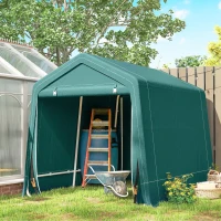 Outsunny 7.9' x 6.6' Garden Storage Tent, Patio Storage Shelter w/ Metal Frame and Double Zipper Doors, Green(m-8)
