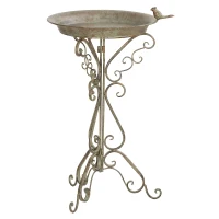 Outsunny 30" Tall Bird Bath with Bird Statue and Decorative Stand, Freestanding Vintage Garden BirdBath Bowl Pedestal(m-2)