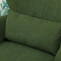 HOMCOM Modern Accent Chair, Upholstered Armchair with Solid Wood Legs and Lumbar Pillow for Living Room, Green(m-12)