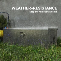 HOMCOM 48 Inch Truck Bed Tool Box, Heavy Duty Aluminum Diamond Plate Trailer Tongue Box with Side Handle and Locks Keys(m-9)